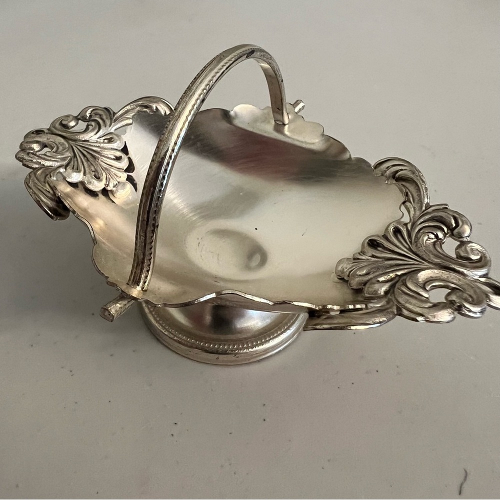 Vintage Mini Silver Toned “Bride Basket” Made in Italy